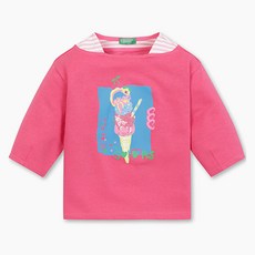 UNITED COLORS OF BENETTON. KIDS 女童七分袖冰淇淋T恤 QATS14431, 單一顏色