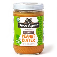 원스어게인 유기농 크런치 땅콩버터, 1개, 454g
