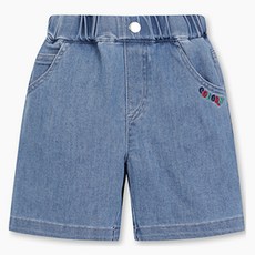 베네통키즈 여아용 로고데님 5부 팬츠 QADP08431