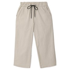 M.N.C 透氣亞麻寬版八分鬆緊褲 MDLP317BJ