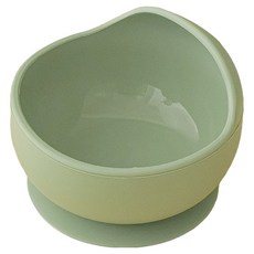 Peripia 嬰幼兒用 Coco 矽膠吸盤碗, 腮托，盤子，碗，湯匙叉子, 暖草本綠, 1個