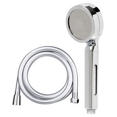 DAELIM BATH 寬版濾芯蓮蓬頭+PVC蓮蓬頭軟管 2m組, 1組, 鍍鉻(濾芯蓮蓬頭)+銀色(軟管)