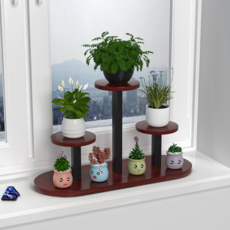 비투윈 미니 화분받침 4단, 브라운 + 블랙, 1개