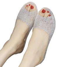 몬드스팟 pvc 크리스탈 젤리 슬리퍼 욕실화 YY57824, 실버, 1개