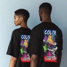 원헌드레드퍼센트 GOODD4 b컬러스텝 오버핏 반팔티