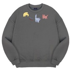 엘런아시 체크무늬고양이 오버핏 맨투맨