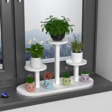 B2WIN 迷你4層花盆架, 白色 + 白色, 1個