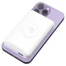 만렙 4in1 맥세이프 보조배터리 애플워치 아이폰 10000mAh, 화이트, MANLAB-2WPB100