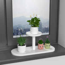 B2WIN 迷你雙層花盆架, 白色 + 白色, 1個