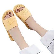 Monde Spot 浴室指壓按摩pvc防滑拖鞋 YY57829, 黃色, 1個