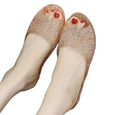 몬드스팟 pvc 크리스탈 젤리 슬리퍼 YY57824, 골드, 1개