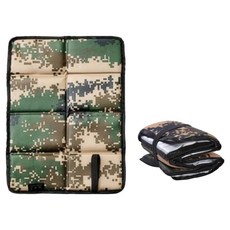 클로버상사 1인용 휴대용 접이식 등산방석 2p, 아미그린