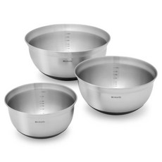 brabantia Profile 不鏽鋼攪拌碗 3件組, 1套, 3L + 1.6L + 1L
