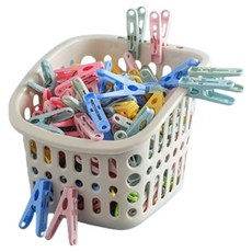 타미나요 다용도 빨레집게 20p + 바구니 세트, 혼합색상(바구니), 랜덤발송(집게), 1세트