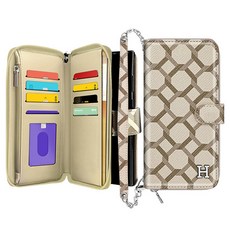 까미또 베네트 나티드 스트랩 지퍼 다이어리 휴대폰 케이스