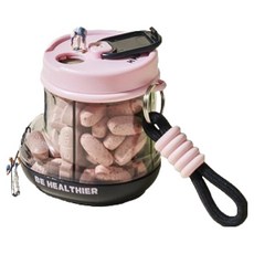 Yegrina 便攜式4格掛鉤型藥盒 粉紅色, 1個