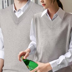 턴키 니트 솔리드 조끼 FT-1215