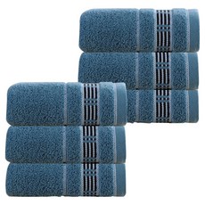 Wonine Line 洗臉毛巾 100g 棉紗, 藍色, 6個