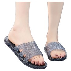 몬드스팟 크리스탈 pvc 젤리 슬리퍼 욕실화 YY57823, 블랙, 1개