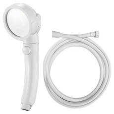 World Clean Perfect一鍵式開關蓮蓬頭+PVC防垢蓮蓬頭軟管2m組, 1組, 白色