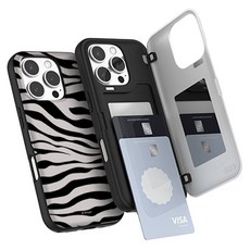 트라이코지 지브라 패턴 카드 도어 범퍼 휴대폰 케이스