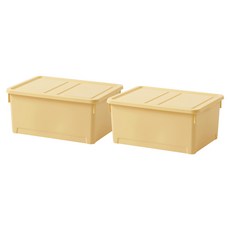 ROOM&HOME 韓國製造 Mild 收納箱, 2個, 奶油黃