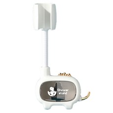 Mondspot 角度可調彈簧免鑽孔黏貼式蓮蓬頭支架 YY57787, 白色