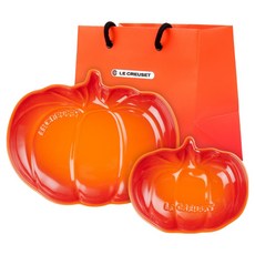 르크루제 호박디쉬 접시 2종 세트 + 쇼핑백, 1세트, 호박디쉬 접시 S + M + 쇼핑백, 주황