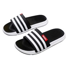 BYOORABYOO 柔軟辦公室客廳三線拖鞋 A款, 黑色, 1個