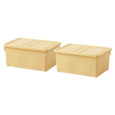 룸앤홈 마일드 수납박스, 버터옐로우, 2개