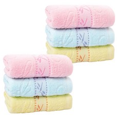 Woni's 蜻蜓美妝毛巾 3款 x 2入組 100g 純棉, 1套, 混合色