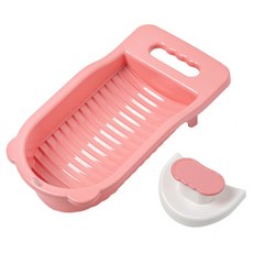 Mondspot 浴室清潔劑 內衣 襪子 滾輪 手洗 迷你洗衣板, 粉紅色, 1個