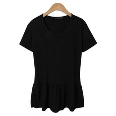 린다샵 여성용 드리모 프릴 셔링 라운드 반팔 티셔츠 cpt16246k51