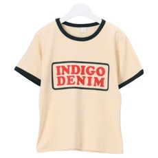 시크폭스 여성용 인디고 데님 배색 모달 스판 티셔츠