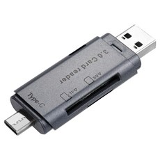 Coms Mart USB 3.1 Type C 2合1 TF Micro SD 讀卡機, TB195, 1個, 混合色
