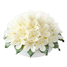 招財開運陶瓷繡球花款香薰爐, 鵝黃色