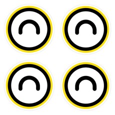 Mungkiwoldeu 保持安全距離反光貼紙 小型微笑 001, 2套, 混色