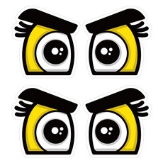 Mungkiwoldeu 高亮度保持安全距離反光貼紙 小型 專注, 2套, 混合顏色