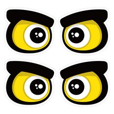 Mungkiwoldeu 高亮度維持安全距離反光貼紙 小型 Strong Eye 01, 2套, 混合顏色