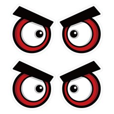 Mungkiwoldeu 高亮度保持安全距離反光貼紙 小型 憤怒眼, 2套, 混合色