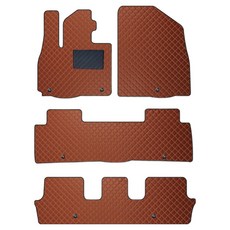 지엠지모터스 자동차 퀼팅 플로어 1 + 2 + 3열 카매트 세트, 브라운, 디올뉴 팰리세이드 LX3 2025년 1월 9인승 가솔린