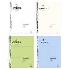 misoro 3000 校園 6分割 練習簿 2427 4件組, 1套, 白色, 象牙白, 綠色, 藍色