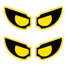 Mungkiwoldeu 高亮度保持安全距離反光貼紙 小型 大眼英雄 02, 2套, 混合色