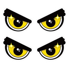 Mungkiwoldeu 維持安全距離反光貼紙 小型 集中 001, 2套, 混合顏色