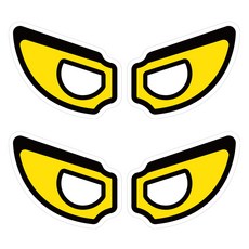 뭉키데코 고휘도 안전거리유지 반사스티커 소형 왕눈이 히어로 01, 혼합색상, 2세트