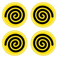 뭉키데코 안전거리유지 반사스티커 소형 뱅글뱅글 001, 혼합색상, 2세트