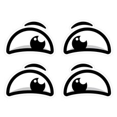 Mungkiwoldeu 維持安全距離反光貼紙 小型 嘿嘿 001, 2套, 混合顏色