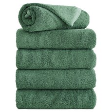 TowelToktok 高級飯店毛巾 200g 30支 竹纖維紗, 5個, 綠色