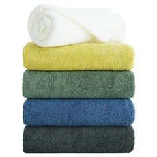 타월톡톡 프리미엄 호텔수건 200g 30수 뱀부얀 5종 세트, 1세트, 화이트, 머스타드, 그린, 블루, 그레이