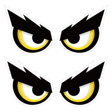 뭉키데코 고휘도 안전거리유지 반사스티커 소형 번개아이 02, 혼합색상, 2세트